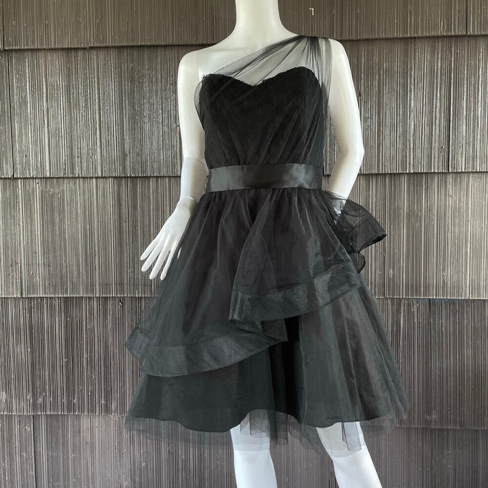 🔥NWOT Impression One Shoulder Sweetheart Ruffled Party Dress Gothic Whimsical